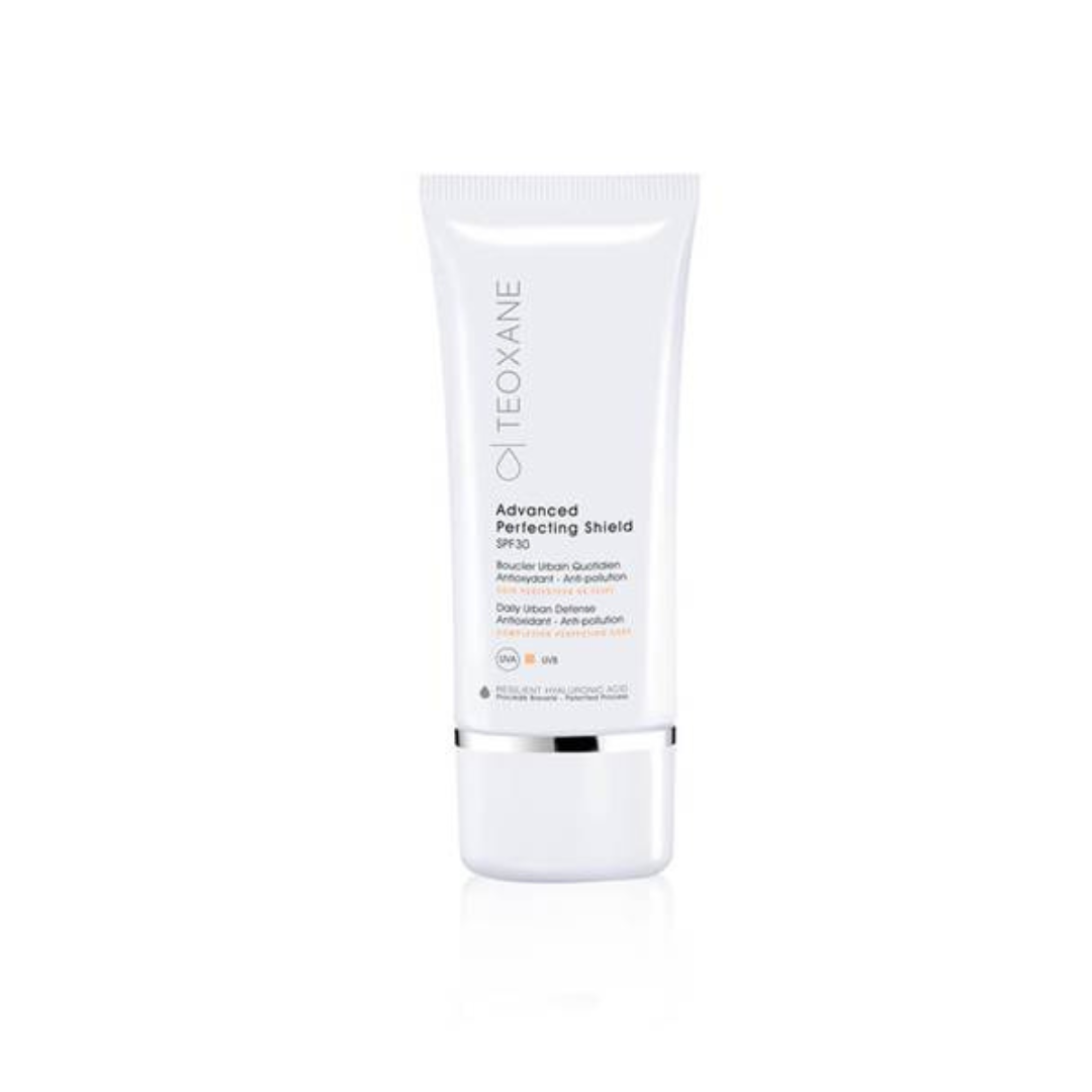 Teoxane Advanced Perfecting Shield SPF30, 50ml tube with protective sunscreen for daily environmental defense.