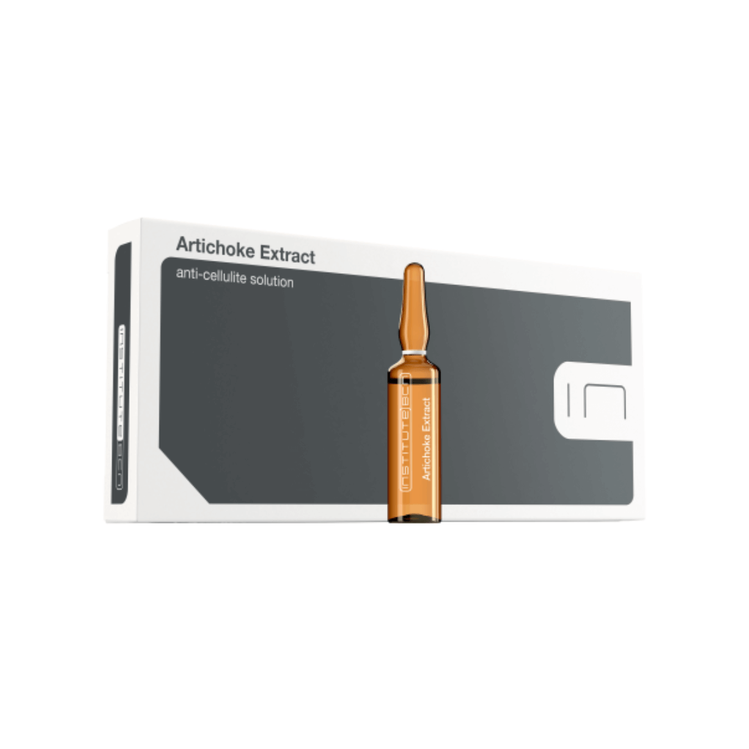 BCN Artichoke Extract packaging with vial, an effective serum for reducing cellulite and enhancing lymphatic circulation.