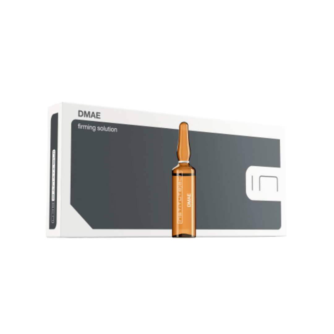 Box of ten 5ml BCN DMAE ampoules, enhancing skin firmness and reducing the appearance of cellulitis and scars.