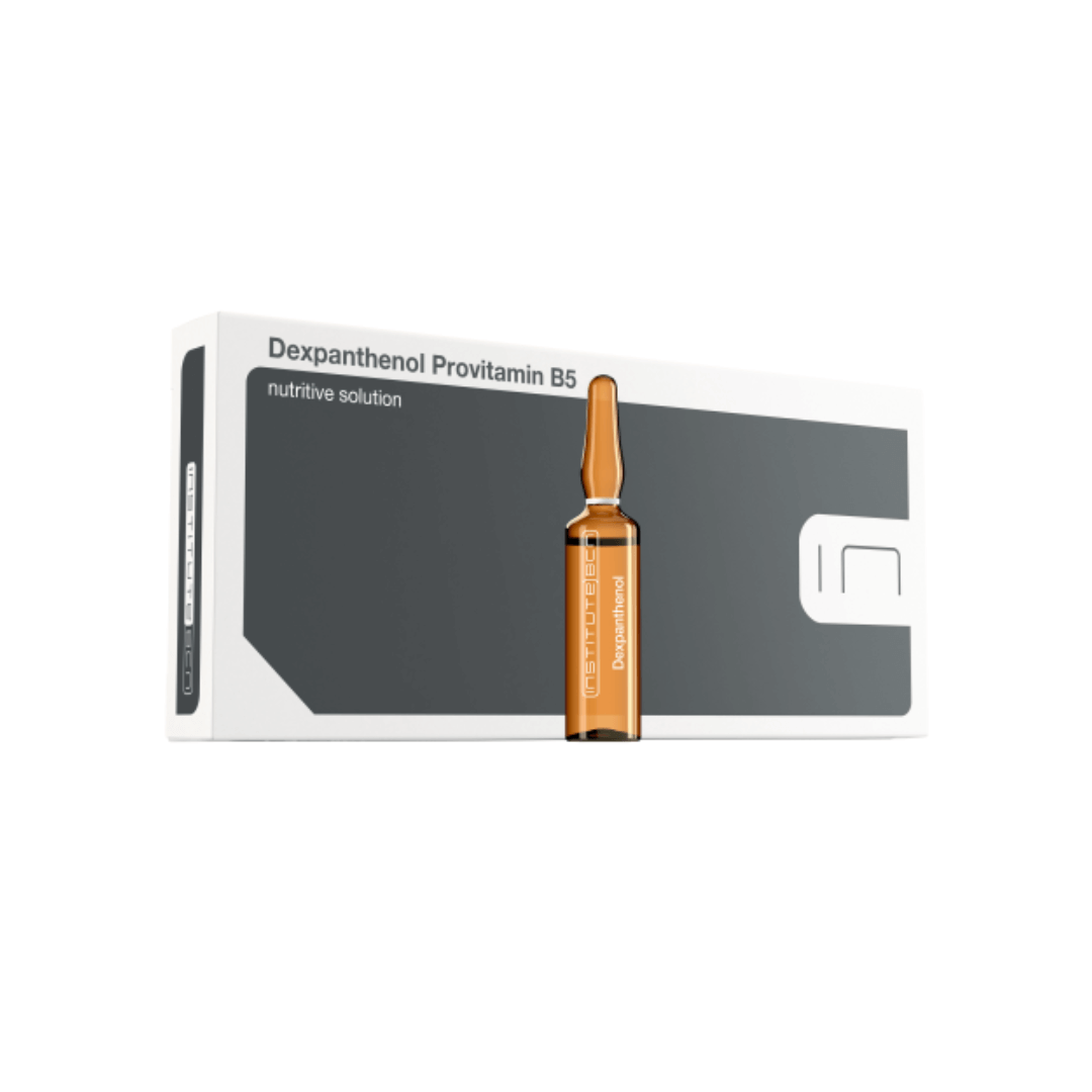 Box of BCN Dexpanthenol containing ten 5ml ampoules, a hydrating solution for healthier skin and hair.