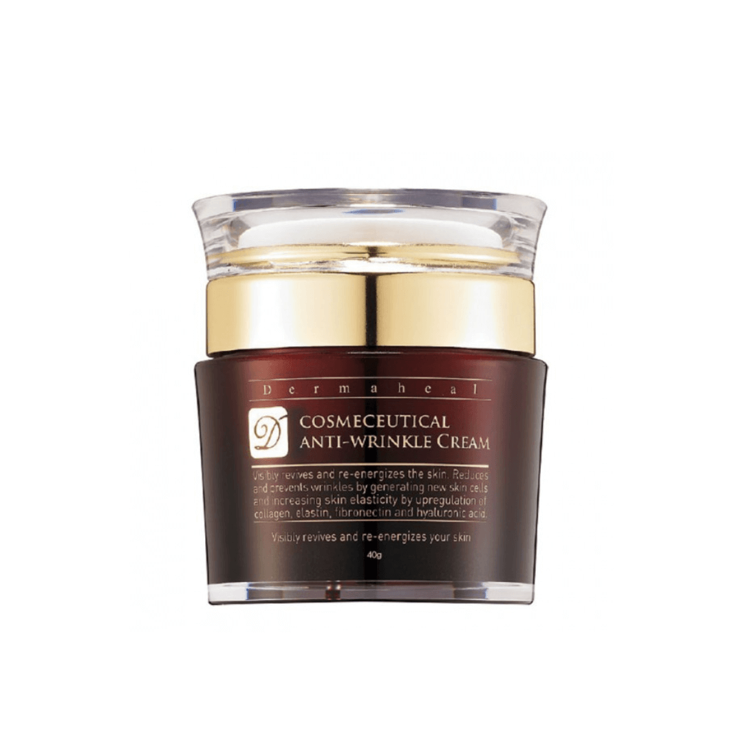 Dermaheal Cosmeceutical Anti-wrinkle Cream, 40ml jar, reduces and prevents wrinkles, boosts skin elasticity with collagen and hyaluronic acid.