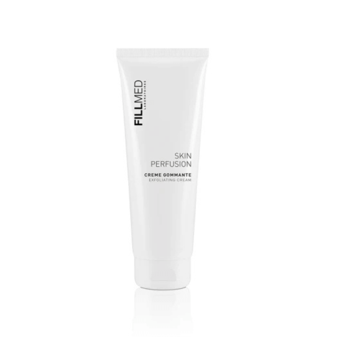 250ml tube of FILLMED Skin Perfusion Exfoliating Cream, powerful exfoliator, stimulates skin renewal, enhances texture, even glowing complexion.