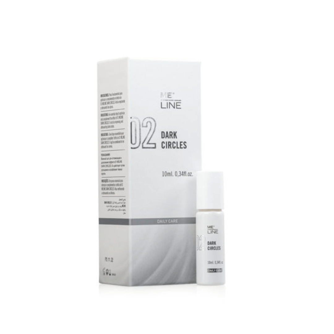 ME Line 02 Dark Circles, 10ml roll-on bottle with box, for reducing dark circles and hyperpigmentation in the periorbital area.