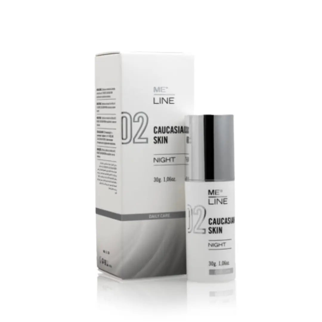 ME Line 02 Caucasian Skin Night, 30g pump bottle with box, for reducing melanin synthesis in phototypes I-IV skin.