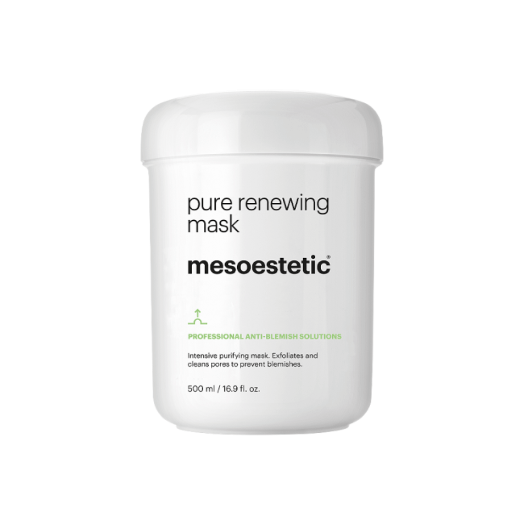 Mesoestetic Pure Renewing Mask jar, 500ml, intensive purifying and anti-blemish skincare.