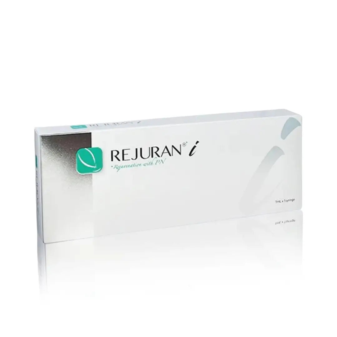 Rejuran I 1ml white and silver box.