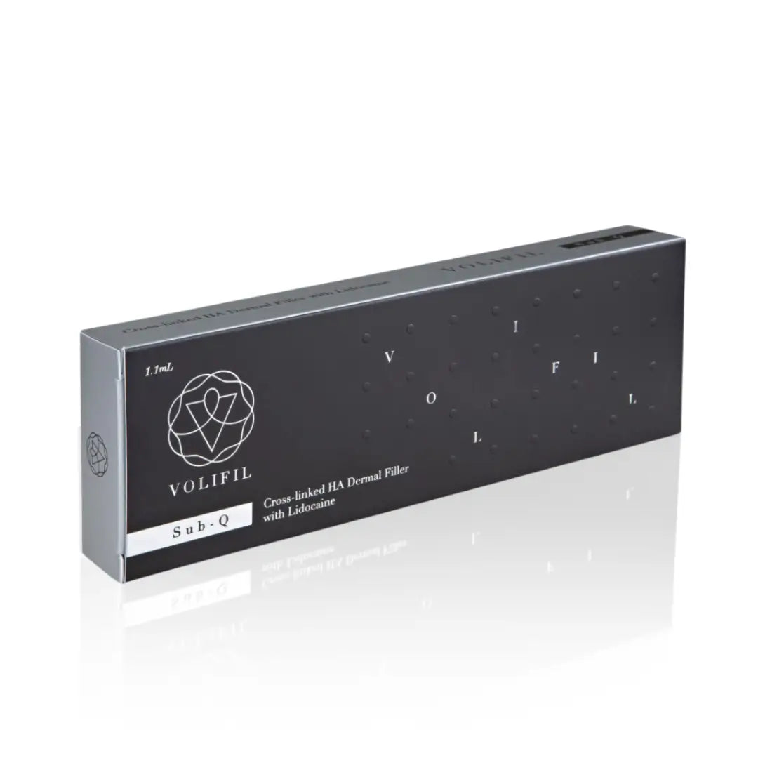 Volifil Sub-Q 1.1ml packaging box, used for restoring facial volume and enhancing contours with a firm yet flexible texture.